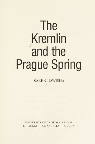 Cover of The Kremlin and the Prague Spring