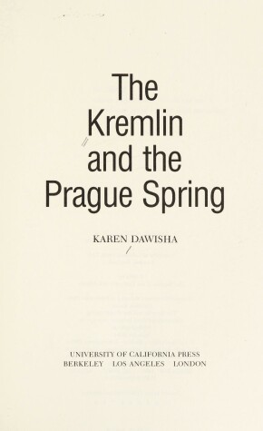 Book cover for The Kremlin and the Prague Spring
