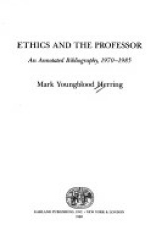 Cover of Ethics & the Professor