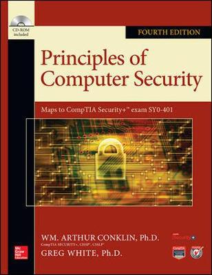 Book cover for Principles of Computer Security, Fourth Edition