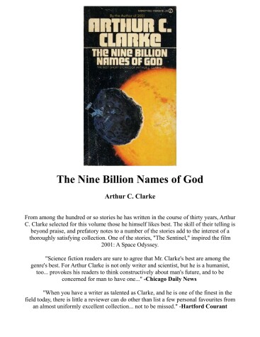 Book cover for Nine Billion Names