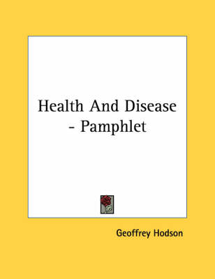 Book cover for Health and Disease - Pamphlet