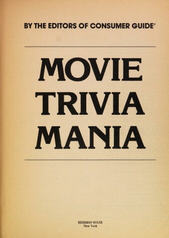 Book cover for Movie Trivia Mania