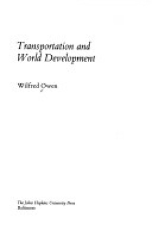 Cover of Transportation & World Devel CB