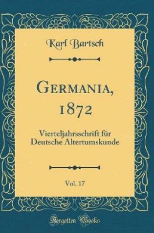 Cover of Germania, 1872, Vol. 17