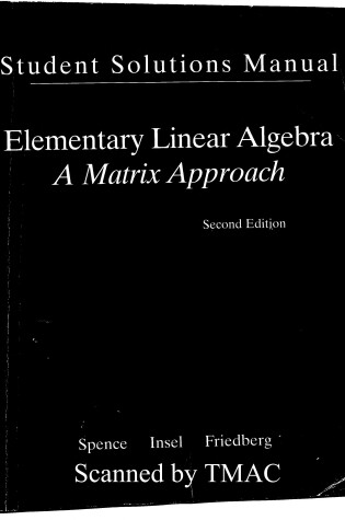 Cover of Student Solution Manual for Elementary Linear Algebra