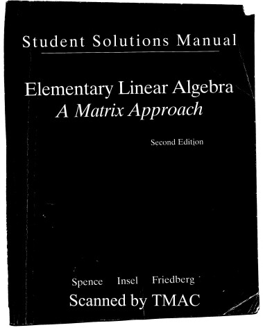 Book cover for Student Solution Manual for Elementary Linear Algebra