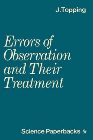 Cover of Errors of Observation and Their Treatment