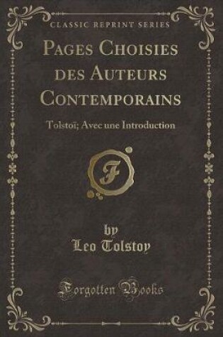 Cover of Pages Choisies Des Auteurs Contemporains