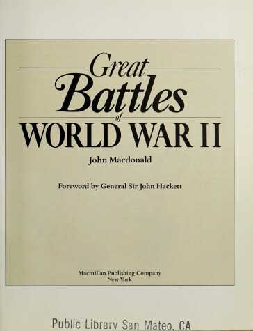 Book cover for Great Battles of World War II