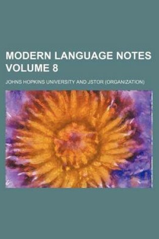 Cover of Modern Language Notes Volume 8