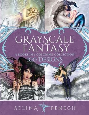 Book cover for Grayscale Fantasy Coloring Collection