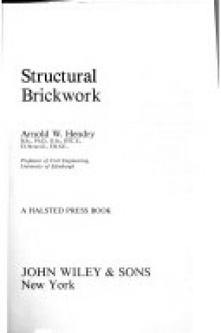 Cover of Hendry: Structural *Brickwork*