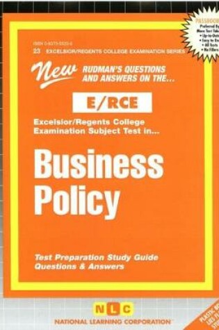 Cover of BUSINESS POLICY