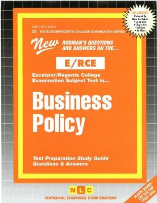 Book cover for BUSINESS POLICY