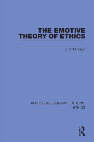 Cover of The Emotive Theory of Ethics