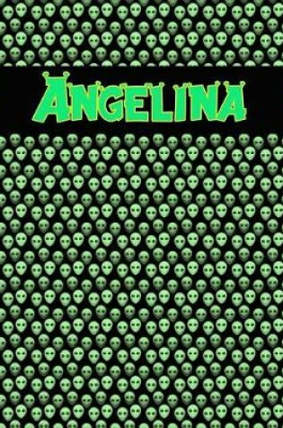 Cover of 120 Page Handwriting Practice Book with Green Alien Cover Angelina