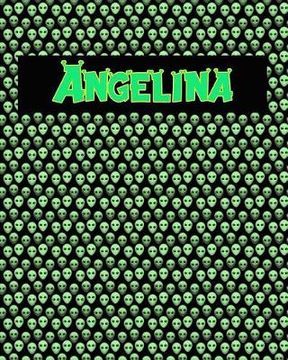 Book cover for 120 Page Handwriting Practice Book with Green Alien Cover Angelina