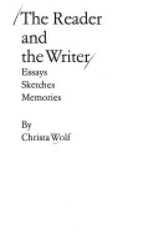 Cover of The Reader and the Writer