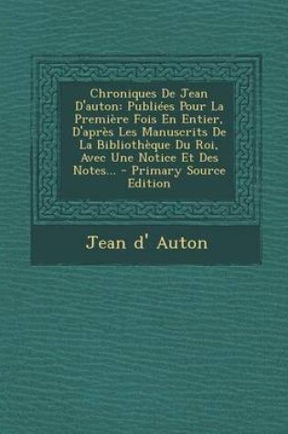 Cover of Chroniques de Jean D'Auton