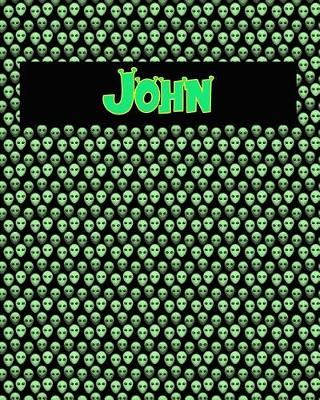 Book cover for 120 Page Handwriting Practice Book with Green Alien Cover John