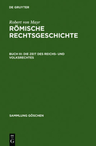 Cover of Die Zeit des Reichs- und Volksrechtes