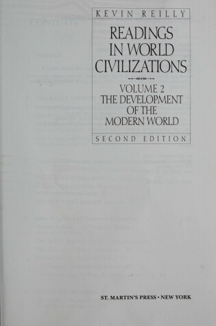 Cover of Readings in World Civilization