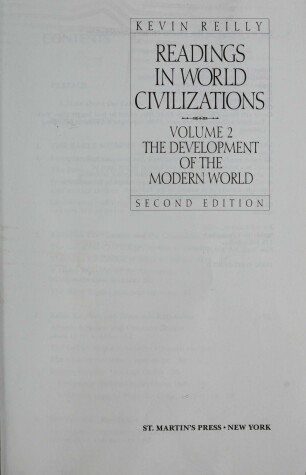 Cover of Readings in World Civilization