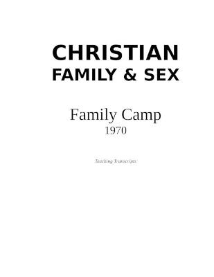 Book cover for Christian Family & Sex