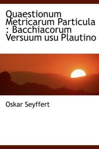 Cover of Quaestionum Metricarum Particula