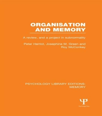 Book cover for Organisation and Memory (PLE: Memory)