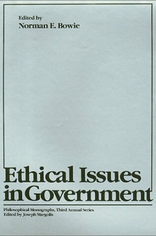 Cover of Ethical Issues in Government