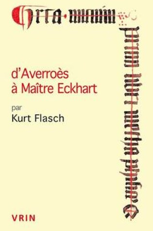 Cover of D'Averroes a Maitre Eckhart