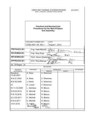 Book cover for Checkout and Standard Use Procedures for the Mark III Space Suit Assembly