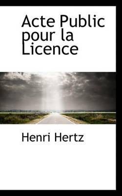 Book cover for Acte Public Pour La Licence