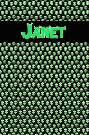 Cover of 120 Page Handwriting Practice Book with Green Alien Cover Janet