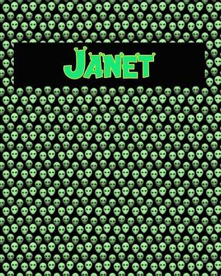 Book cover for 120 Page Handwriting Practice Book with Green Alien Cover Janet