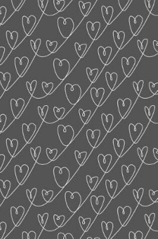 Cover of Journal Notebook White Scribbly Hearts Pattern 8