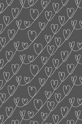 Cover of Journal Notebook White Scribbly Hearts Pattern 8