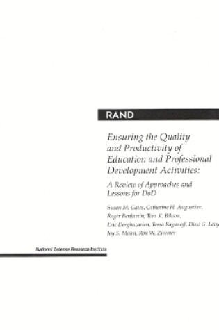 Cover of Ensuring the Quality and Productivity of Education and Professional Development Activities