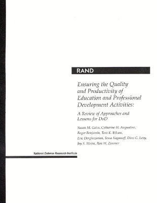 Book cover for Ensuring the Quality and Productivity of Education and Professional Development Activities