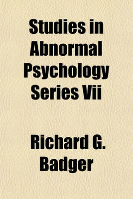 Book cover for Studies in Abnormal Psychology Series VII