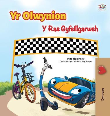 Cover of The Wheels The Friendship Race (Welsh Book for Kids)