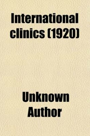 Cover of International Clinics (1920)