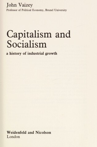 Cover of Capitalism and Socialism