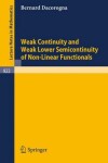 Book cover for Weak Continuity and Weak Lower Semicontinuity of Non-Linear Functionals