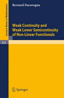 Cover of Weak Continuity and Weak Lower Semicontinuity of Non-Linear Functionals