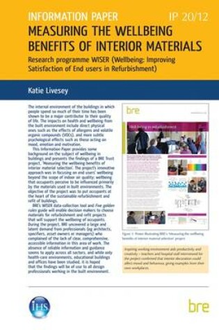 Cover of Measuring the Wellbeing Benefits of Interior Materials : Research Programme WISER (Wellbeing: Improving Satisfaction of End Users in Refurbishment