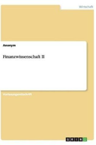 Cover of Finanzwissenschaft II