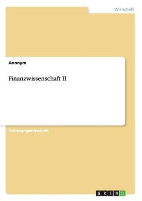 Book cover for Finanzwissenschaft II